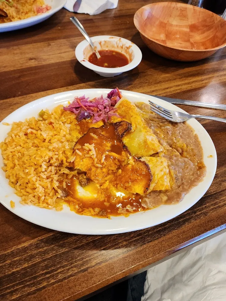 Enchiladas Rancheras with Fried Egg