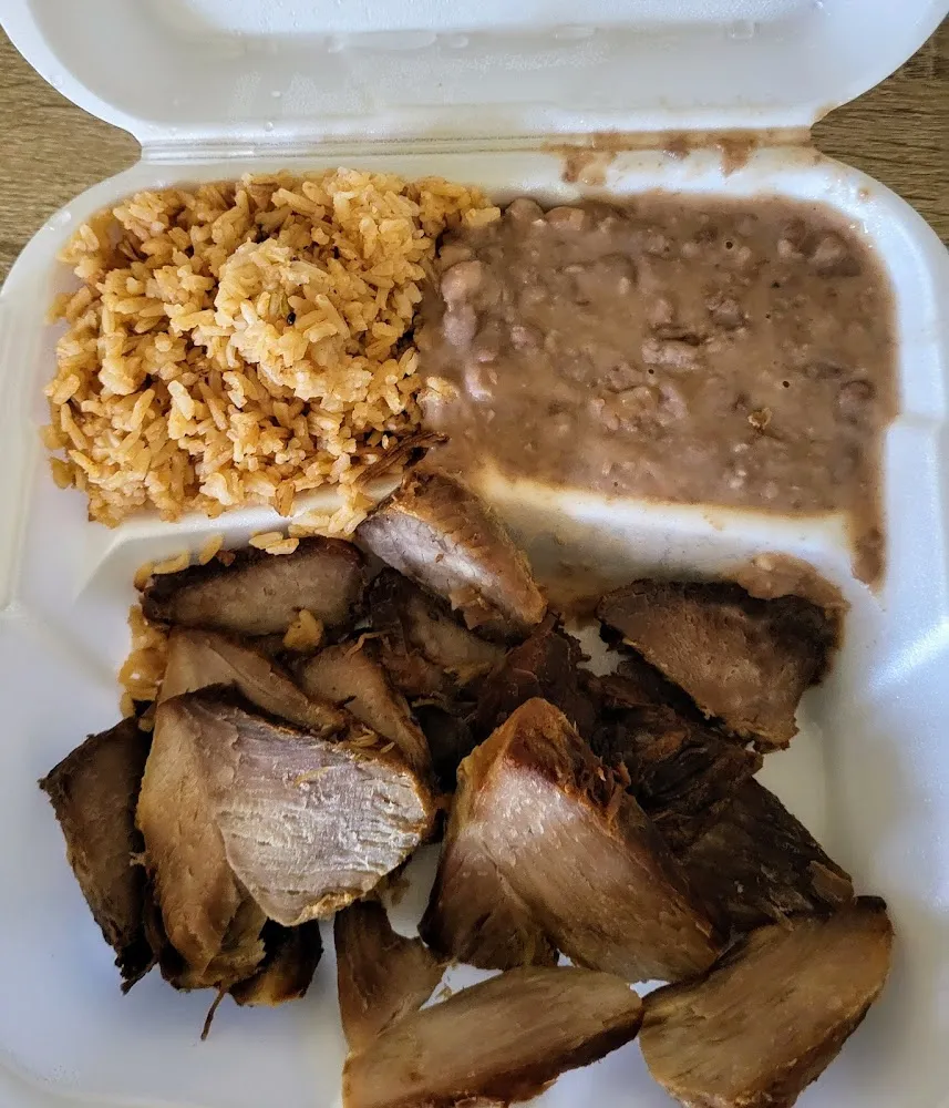 Pork Carnitas with Rice and Beans